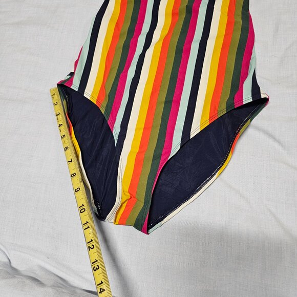 Tory Burch Striped Multicolor Swimsuit Women Size L - Picture 8 of 14